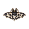 Καρφίτσα σμάλτου νυχτερίδα Stay Spooky σε μαύρο και χρυσό για αξεσουάρ ρούχων - Στυλ σε Σχήμα Νυχτερίδας (xz8188)