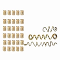 Golden spiral hair jewelry set with hollow beads for braids and dreadlocks styles - 33Pcs Gold Set