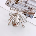 Vintage silver spider open ring featuring branch texture and sparkling zircon inlay - Silver Inlaid Zircon Spider Bangle (63#)