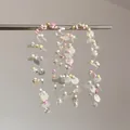 Détails des glands tissés en perles macaron et pendentifs en cristal de goutte d'eau - 8# Tige en Argent - Multicolore (Frange Macaron)