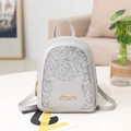 Mini mochila de lentejuelas gris claro con purpurina plateada y detalles de orejas de gato - Blanco