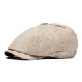 Klassieke lichtbeige newsboy pet voor heren met een gestructureerde tweed afwerking - Verstelbaar / Beige