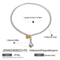 Schema dettagliato con misure e caratteristiche della collana con ciondolo a cuore - Stile Cuore Misto Oro e Argento (JDNW2408023-PS)