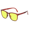 Lunettes de soleil pliables avec monture rouge translucide et verres jaune vif - Monture Thé Foncé Verres Jaunes