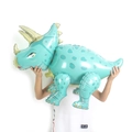 Large blue and gold Triceratops dinosaur foil balloon for kids birthday party decoration - 3D Assembly Triceratops Blue