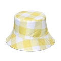 Sombrero de pescador clásico a cuadros amarillos y blancos para el sol - M / Amarillo