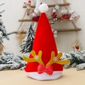 Cappello di Natale in velluto rosso con corna di renna dorate e decori a fiocco di neve - Corna Dorate Con Fiocco A Pois (J-CZ17) / Adulto