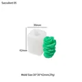 DIY succulent siliconen mal met afmetingen 30x30x42mm en afgewerkt groen plantmodel - Vetplant Stijl 05