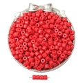 Lebhafte rote 6mm Acryl-Zylinderperlen für DIY-Schmuck und Handyketten Basteln - 6×5mm 50 Stück/Packung / Rot