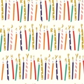 Colorful candles Happy Birthday wrapping paper variant with vibrant striped patterns - Birthday Candle