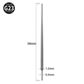 Solid G23 titanium body piercing insertion taper 1.2mm to 0.4mm silver 34mm length - G23 Titanium-Pin Thickness 1.2mm