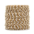 3mm gold beaded stainless steel chain with white faux pearls for DIY jewelry making - Gold 3mm*1 Meter