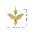 Vogel-Anhänger in 18K Gold mit Kristallen, Abmessungen 14,5 mm Höhe und 15,5 mm Breite - Gold - Vogel 1551