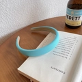Sky blue padded sponge headband with woven texture and brown non-slip lining - Thickened Padded Fabric Style / Light Blue