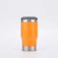 Orange stainless steel can cooler sleeve with bluetooth speaker and 14oz beer mug design - 14oz / Orange