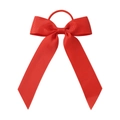 Élastique à cheveux avec nœud en ruban gros-grain rouge et longs pans pour filles - Rouge Vif