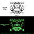 Tatuaggio viso Halloween luminoso HY-004 con teschi e motivi di denti da mostro - Denti Horror (HY-004)