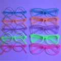Luminous neon party glasses in round and square frames for festive night events - Luminous Square And Round Frames Mixed / Multicolor