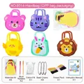 Bastelset für Kinder mit 5 Filztaschen-Tieren, Nadeln, Füllung und komplettem Zubehör - Kleintier-Handtaschen-Stil (OPP-Beutel) / 78g Set