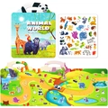 Libro di adesivi in gel riutilizzabili mondo animale per bambini con manico a panda - Animali dello Zoo