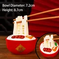 Miniature Longevity Noodles model with crawfish and golden 'Fu' character bowl decor - Plastic Small Lobster Bowl