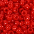 Vibrant red resin pony beads with large holes for DIY jewelry and crafts making - Red