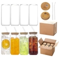 Set of 6 Cups 500ml (With Straws + Brush)