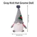 Gnomo de Navidad con gorro gris de punto, luz LED y dimensiones de 28cm alto - Gris