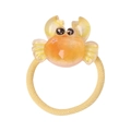 Cute cartoon crab hair tie in yellow and orange resin for girls' hair styling - MT3124 Little Crab
