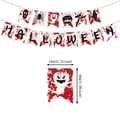 Halloween banner with ghost patterns and bloody handprints for party decoration - Halloween Banner Style E