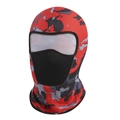 Tactical red camouflage sun protection balaclava with breathable honeycomb mesh mask - L / Red Camouflage