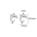 Stainless steel dolphin pendant for DIY jewelry making with dimensions 20.8mm by 15mm - Steel Color Dolphin-532