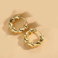 Boucles d'oreilles minimalistes en forme de cœur bambou plaqué or 14K finition dorée - M / Bambou Moyen Or