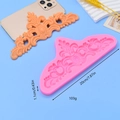 Europese vintage siliconen mal met bloemreliëf voor fondantcakes van 20cm lang - Roze Barok Lang Patroon (2)