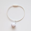 White wire key ring with a matching mini bell accessory for DIY craft bag charms - White