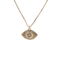 Stylish gold Turkish evil eye pendant necklace with colorful cubic zirconia crystals - Magnificent Colorful Eye Style