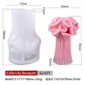 Calla lily bouquet silicone candle mold for DIY crafting, includes measurements and size info - Calla Lily Bouquet GJ-077