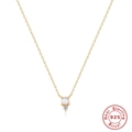 Elegante collana in argento sterling 925 con perla bianca e ciondolo in zircone - Perla Zirconia / Oro