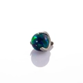 Schwarze Opal-Kugel mit F136 Titan-Silber-Krallenfassung für Piercing-Schmuckzubehör - Dunkelgrün (6#-OP520)