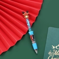 Christmas reindeer multi-color pen with blue sequins and four retractable ink tips - Series 1 - Reindeer
