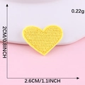 Yellow embroidered heart patch in 2.6cm width, self-adhesive polyester fabric badge - Hot Melt Adhesive / Dark Yellow