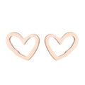 French vintage style hollow heart-shaped stainless steel earrings in rose gold - Rose Gold