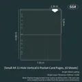Vertical 6-pocket clear A4 11-hole photo sleeve for trading cards, set of 10 pages - Small A4 11 Holes Vertical 6-Pocket Pages 10 Sheets 66#
