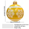 Yellow inflatable Christmas ball with white snowflakes, outdoor holiday ornament 66x48cm - Christmas Ball / Gold Snowflake