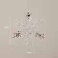 Fiocco di neve 3D in acrilico con glitter dorati per decoro albero di Natale 15cm - Fiocco di neve 3D