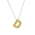 Collana con pendente a lettera D dorata stile bolla con trama per donna - Collana D