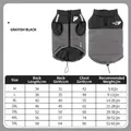 Size chart for gray striped pet sweater with polo collar and warm winter cardigan details - 5XL / Grey Black Padded Vest