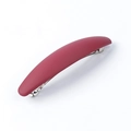 Minimalist burgundy matte spring hair clip with durable silver metal base for women - Matte Wine Red