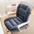 Thick plush dark gray heated chair cushion with integrated backrest and velvet texture - Dark Gray