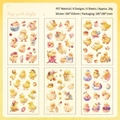 6-sheet set of cute yellow duck PET stickers for DIY scrapbooking and phone cases - Sunny Fluff